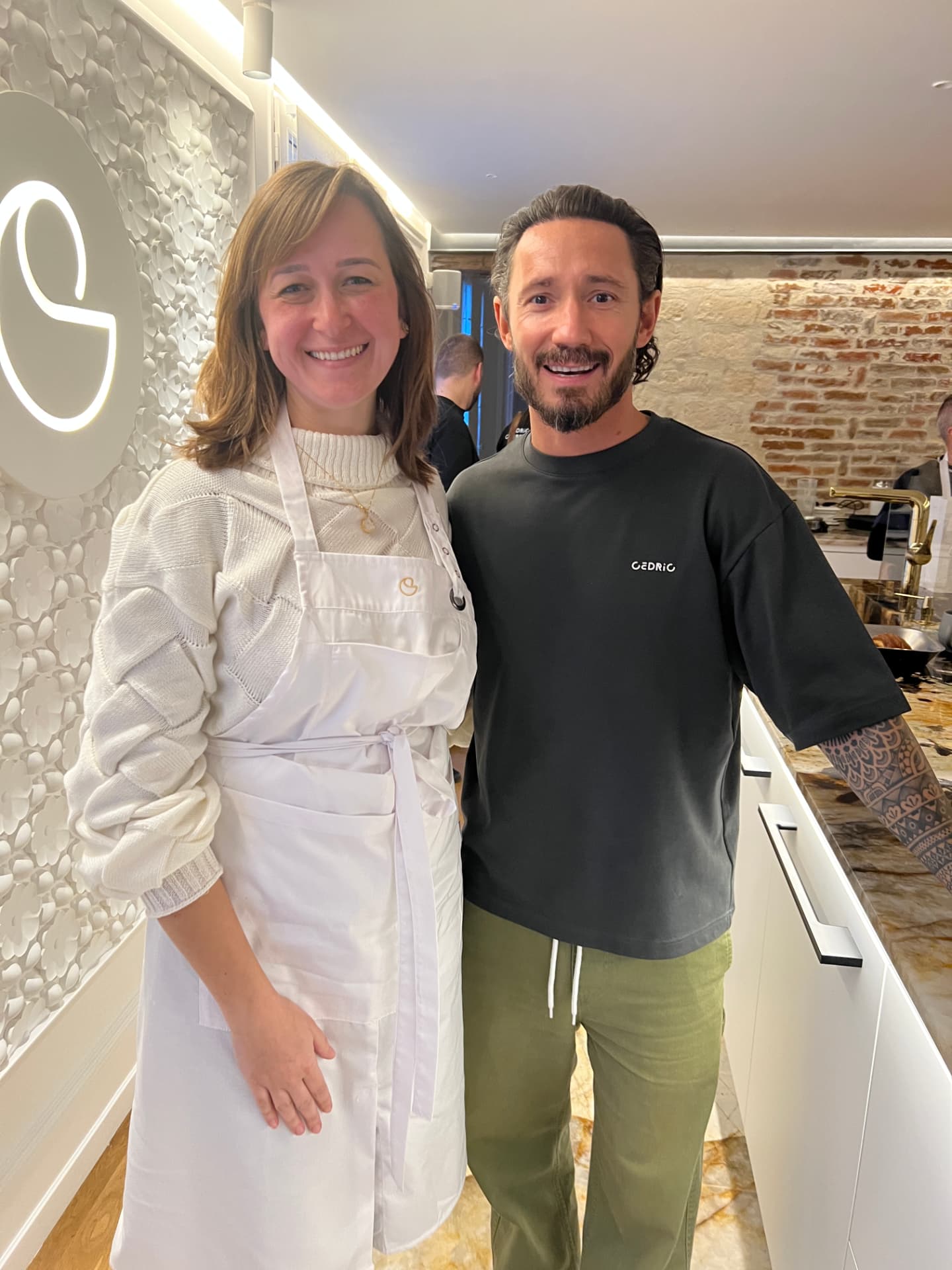 Patrícia Brüske with chef Cédric Grolet