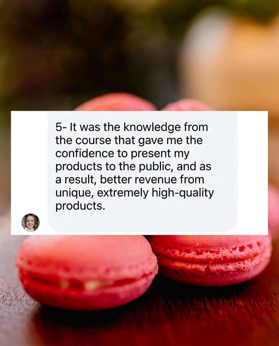 Student testimonial about the High-Profit Pastry Method