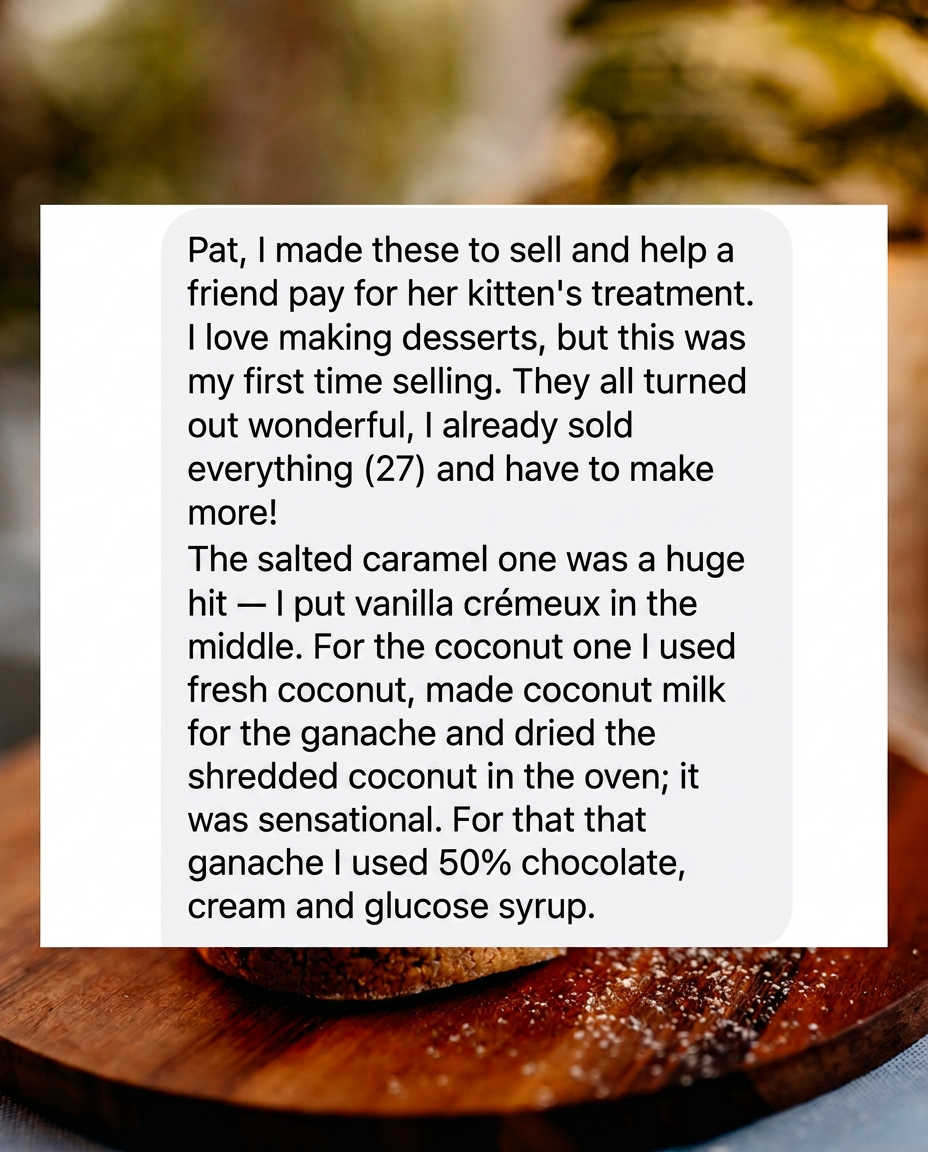Student testimonial about the High-Profit Pastry Method