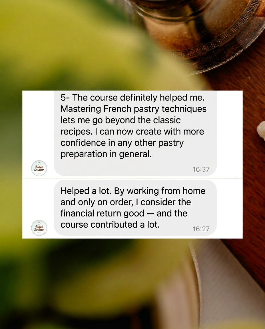 Student testimonial about the High-Profit Pastry Method