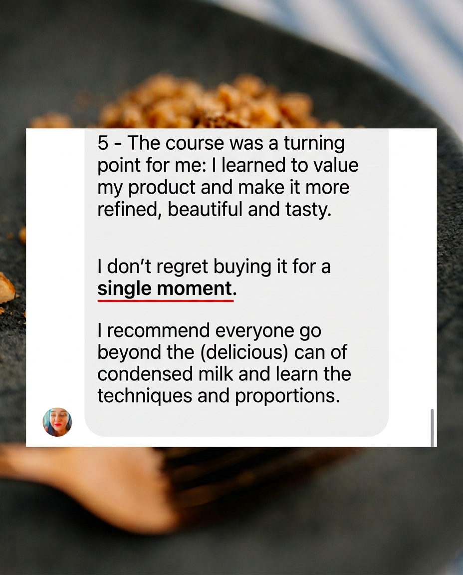 Student testimonial about the High-Profit Pastry Method