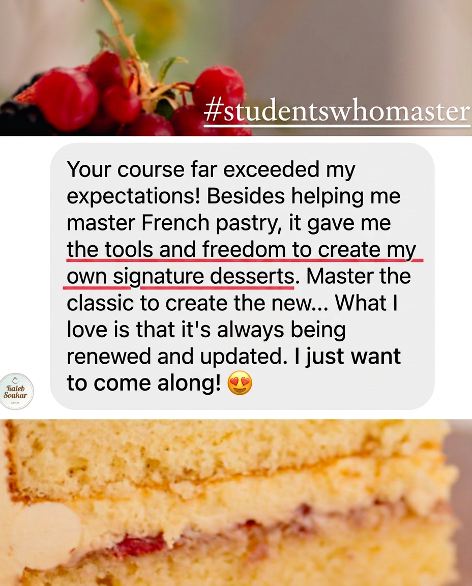 Student testimonial about the High-Profit Pastry Method